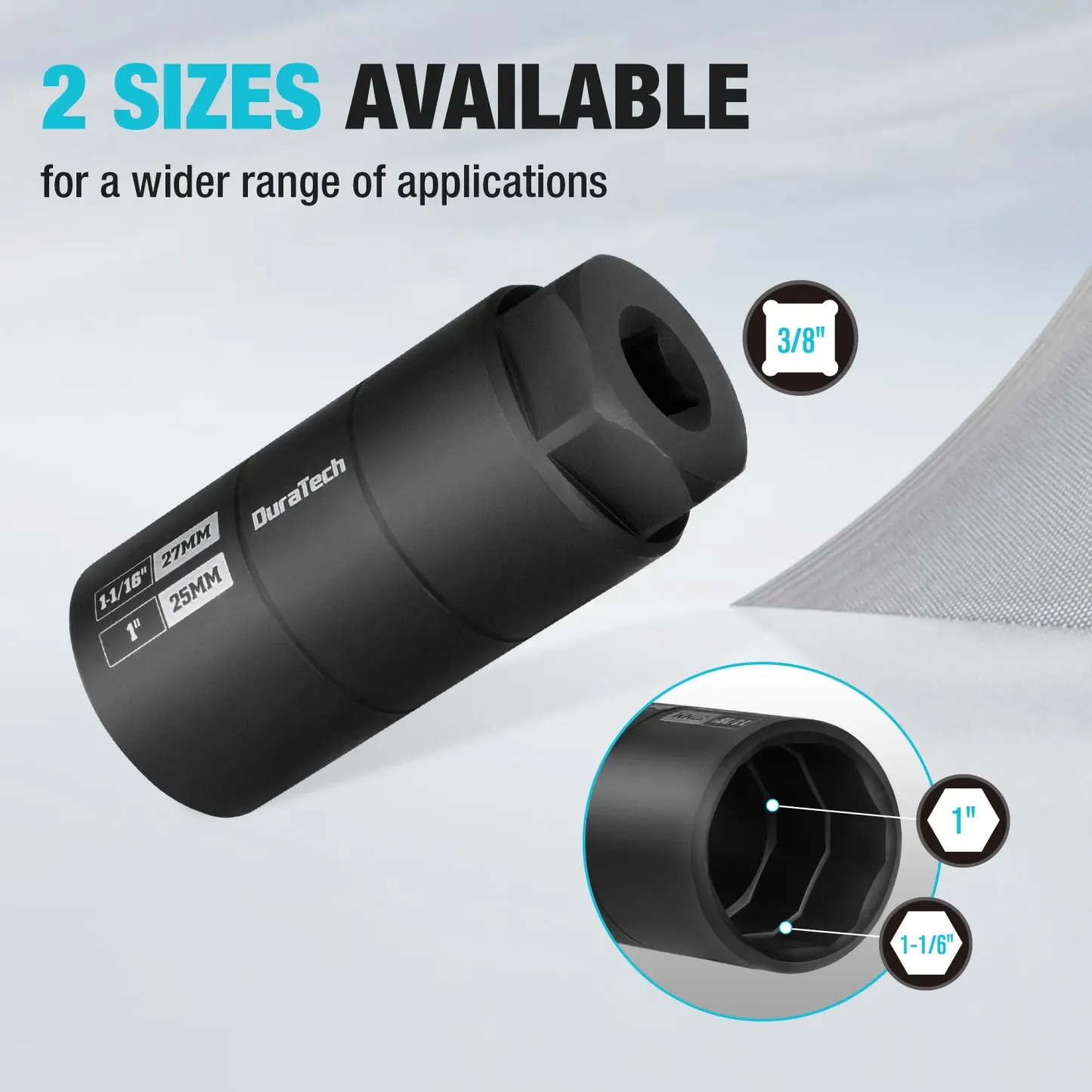 Juego de 7 vasos para sensor de oxígeno y presión de aceite (paquete de 7), con accionamiento de 1/2" y 3/8" x llave de vaso para oxígeno de 22 mm (7/8"), 27 mm y 29 mm, herramienta para extraer el sensor de O2.