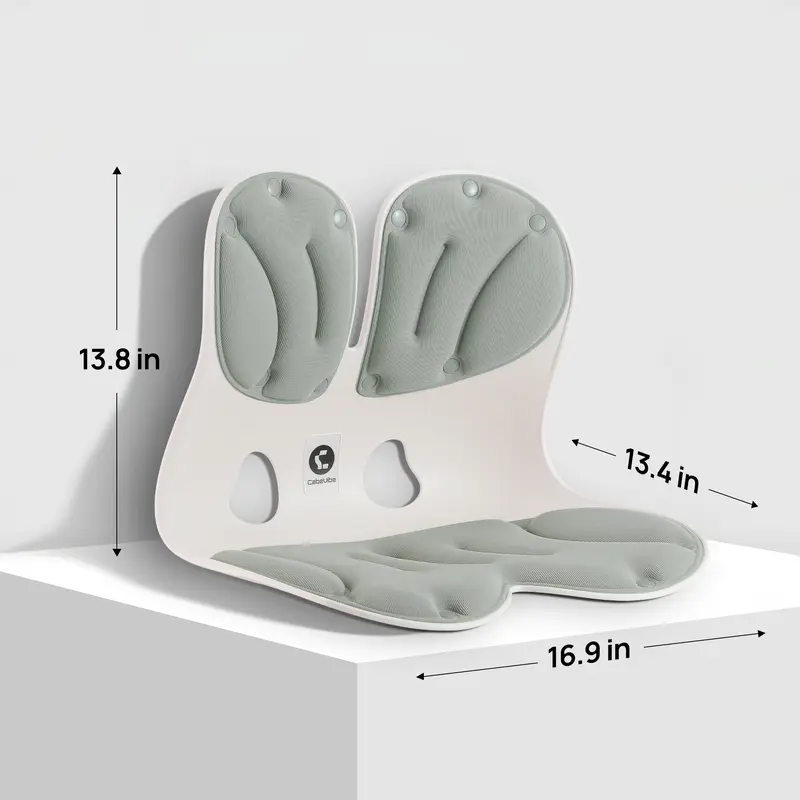 Cabevibe Soporte Lumbar – Corrige la postura y alivia el dolor de espalda baja | Soporte ergonómico de silicona para sillas (SpineSeat) | Uso en oficina, automóvil y hogar | Regalo para hombres y mujeres | Negro