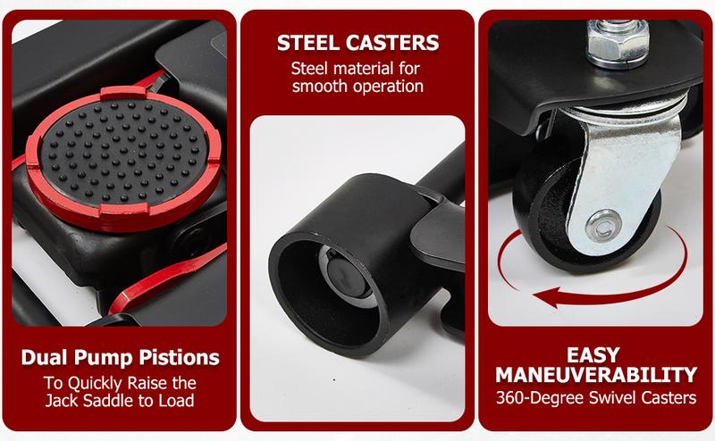 3 Ton Low Profile Racing Floor Jack Heavy Duty - GS Certified Safety Descent, Dual Piston Quick Lift Pump, 3.35 to 19.69 Inch Lifting Range Automotive Vehicle Tool Car Repair Tool