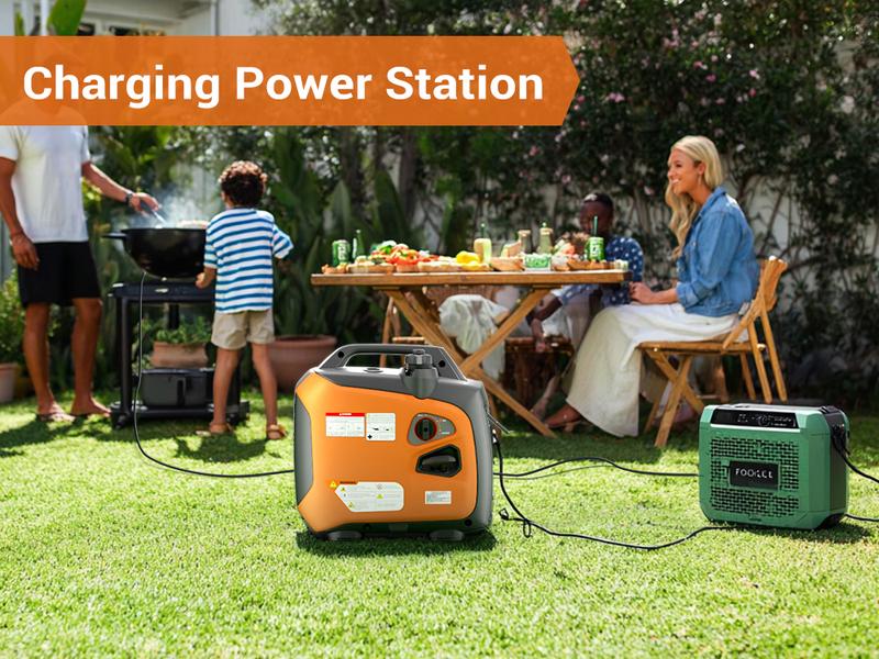 (Ships Within 24H) Efurden Portable Inverter Generator 2500W Gas Powered, Long Runtime Gas Generators for Home Use, Camping, Super Quiet Emergency Home Backup, with CO Sensor, EPA Compliant