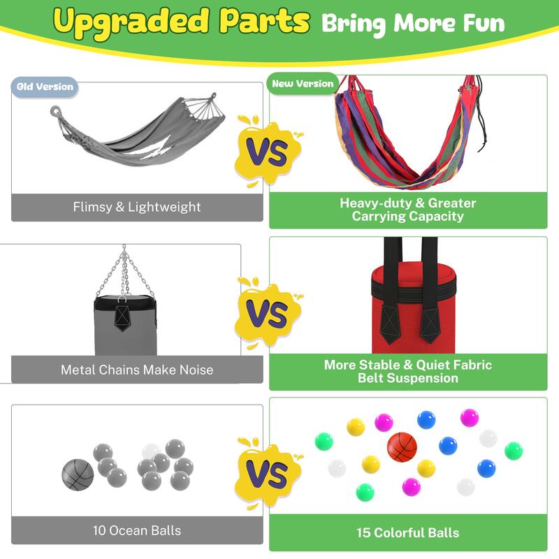 Segmart Mini Round Trampoline for Kids with Basketball Hoop, 55'' Indoor Outdoor Toddler Trampoline with Enclosure Net, Swing, Sandbag, Ring, Ocean Balls, Small Trampoline Gift for Boys Girls, Best Christmas Gift for Kids, Black Friday Segmart Mini Round Trampoline for Kids with Basketball Hoop, 55'' Indoor Outdoor Toddler Trampoline with Enclosure Net, Swing, Sandbag, Ring, Ocean Balls, Small Trampoline Gift for Boys Girls, Best Christmas Gift for Kids, Black Friday