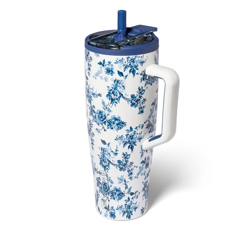 Vaso térmico BrüMate Era Flip de 40 oz con pajita abatible y asa | 100% a prueba de fugas | Mantiene el hielo por más de 24 horas | Base compatible con portavasos