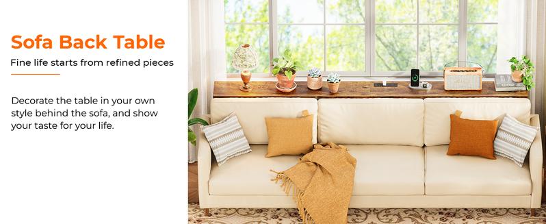SUPERJARE 78.7 Inch Console Table with Outlet, Sofa Table with Charging Station, Narrow Hallway Entryway Table, Behind Couch Table, for Living Room SUPERJARE 78.7 Inch Console Table with Outlet, Sofa Table with Charging Station, Narrow Hallway Entryway Table, Behind Couch Table, for Living Room