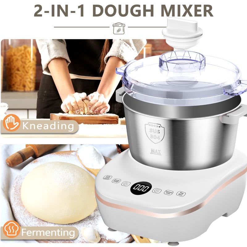 AIZIYO DoughChief 7Qt Electric Dough Mixer with Ferment Function, Dough Maker with 304 Stainless Steel Bowl, Microcomputer Control, Face-up Touch Panel, Easy To Clean for Bread & Pizza AIZIYO DoughChief 7Qt Electric Dough Mixer with Ferment Function, Dough Maker with 304 Stainless Steel Bowl, Microcomputer Control, Face-up Touch Panel, Easy To Clean for Bread & Pizza