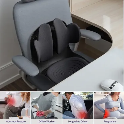 Cabevibe Soporte Lumbar – Corrige la postura y alivia el dolor de espalda baja | Soporte ergonómico de silicona para sillas (SpineSeat) | Uso en oficina, automóvil y hogar | Regalo para hombres y mujeres | Negro