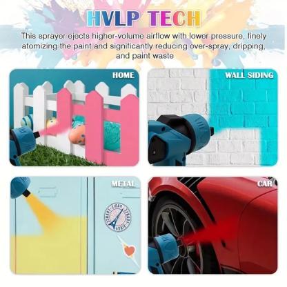 Pulverizador de pintura inalámbrico, pistola pulverizadora de pintura de 600 W con 2 baterías de 2000 mAh, recipiente de 1000 ml, pulverizador de pintura HVLP portátil para interiores y exteriores, pulverizador de pintura eléctrico de 3 patrones para cerc