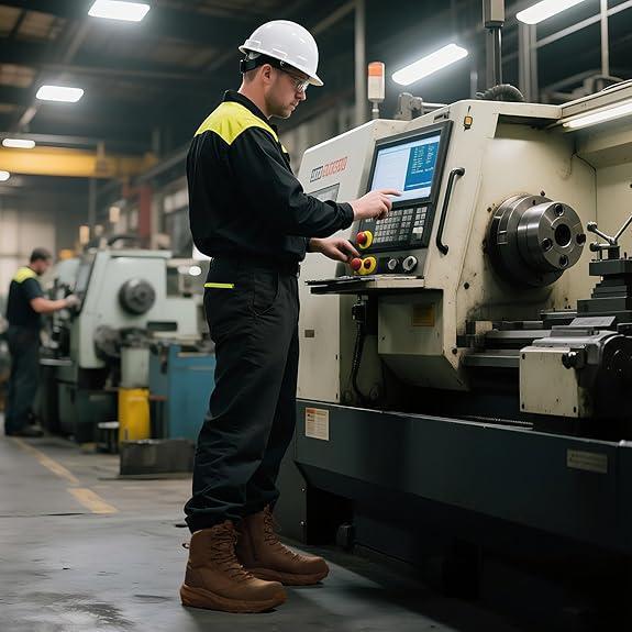 【Puntera de nanocompuesto】Botas de trabajo para hombre con puntera de nanocompuesto de 8 pulgadas, certificación ASTM F2413-18, botas de seguridad con cremallera lateral para construcción y almacén, modelo Metrostrike-Nano, color negro, para todas las est