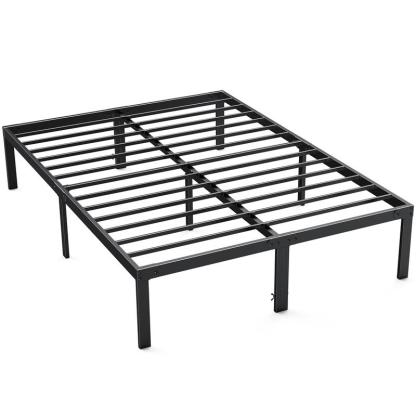 Estructura de cama, estructura de cama de plataforma de metal resistente con espacio de almacenamiento debajo, 14 pulgadas, soporte de láminas de acero robusto, no requiere somier.