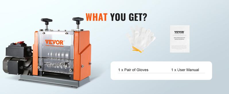 VEVOR Electric Cable Stripping Tool, , 0.06''-0.98'' Motorized Wire Stripper, 60W, Features Clear Depth Gauge, Includes 6 Circular & 1 Flat Channels for Efficient Copper Wire Recycling VEVOR Super Brand Day VEVOR Electric Cable Stripping Tool, , 0.06''-0.98'' Motorized Wire Stripper, 60W, Features Clear Depth Gauge, Includes 6 Circular & 1 Flat Channels for Efficient Copper Wire Recycling VEVOR Super Brand Day