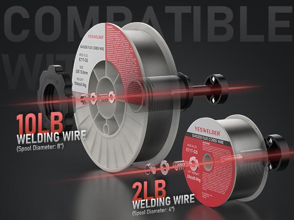 YESWELDER YWM-160 Gas Gasless MIG Welder 160Amp | 110/220V Dual Volts, Smart MIG, Digital Display | Gas/Flux Core/Lift TIG/Stick 4-in-1 Welding Machine