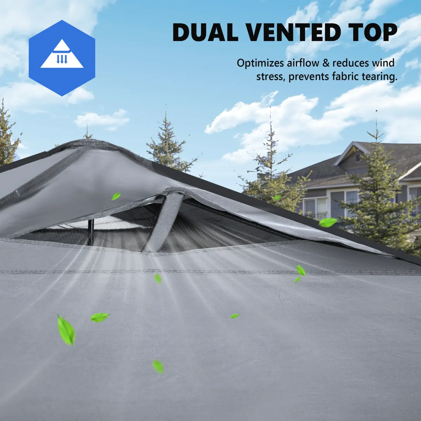 Carpa Plegable 10x10, Cenador de Exterior de Montaje Rápido con Techo Ventilado y Bolsa con Ruedas — Blanco