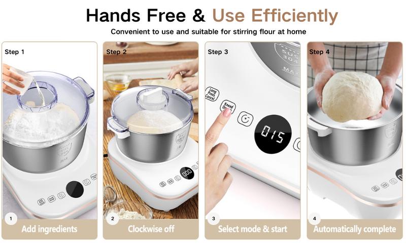 AIZIYO DoughChief 7Qt Electric Dough Mixer with Ferment Function, Dough Maker with 304 Stainless Steel Bowl, Microcomputer Control, Face-up Touch Panel, Easy To Clean for Bread & Pizza AIZIYO DoughChief 7Qt Electric Dough Mixer with Ferment Function, Dough Maker with 304 Stainless Steel Bowl, Microcomputer Control, Face-up Touch Panel, Easy To Clean for Bread & Pizza