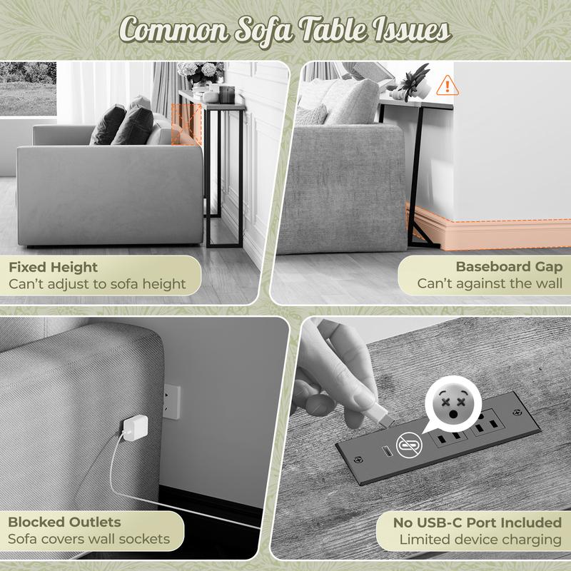 SUPERJARE 78.7 Inch Console Table with Outlet, Sofa Table with Charging Station, Narrow Hallway Entryway Table, Behind Couch Table, for Living Room SUPERJARE 78.7 Inch Console Table with Outlet, Sofa Table with Charging Station, Narrow Hallway Entryway Table, Behind Couch Table, for Living Room