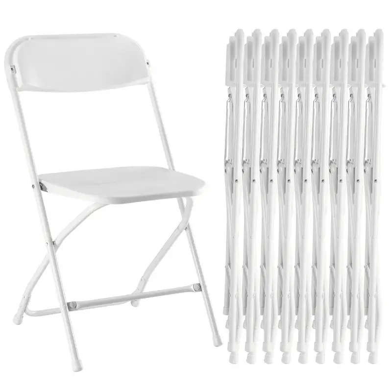 【Excelente relación calidad-precio】 Sillas plegables con respaldo ergonómico — De plástico resistente, apilables y portátiles — Capacidad de carga de 330 lb — Ideales para el hogar, oficina, fiestas, bodas, patios y jardines — Uso en interiores y exterior