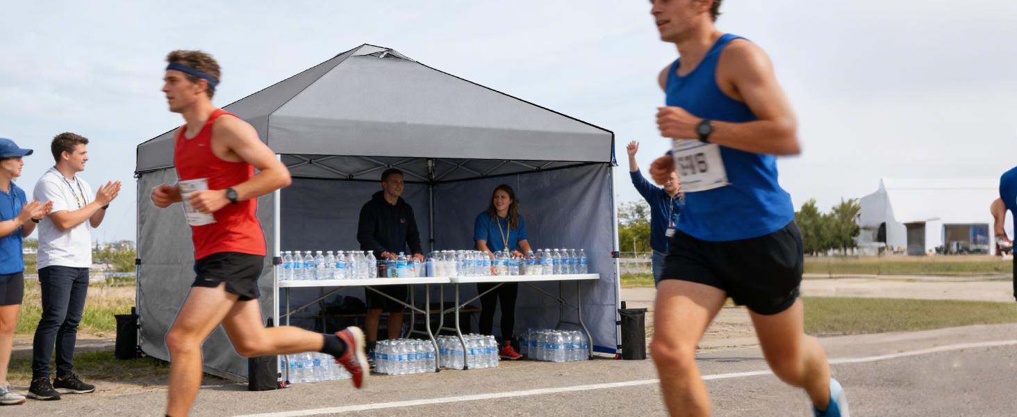 10x10 Pop Up Canopy Ten,Easy Setup Instant Outdoor Canopy with Vented Top and Wheeled Bag,White