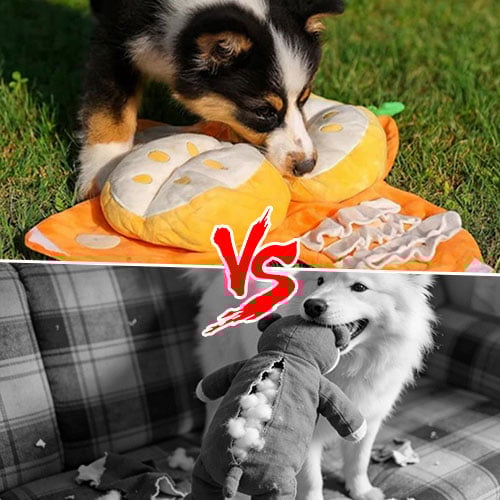 Interactive Snuffle Toy for Dogs - Fruit Puzzle Plush with Hiding Compartments