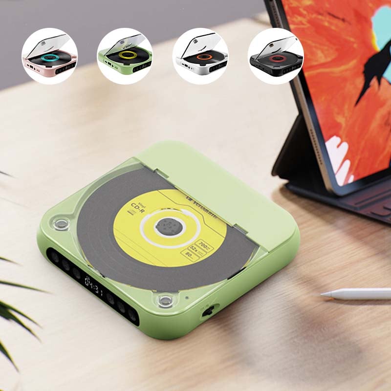 Portable CD Player with Bluetooth – Rechargeable Discman for Car & Travel (Anti-Shock)