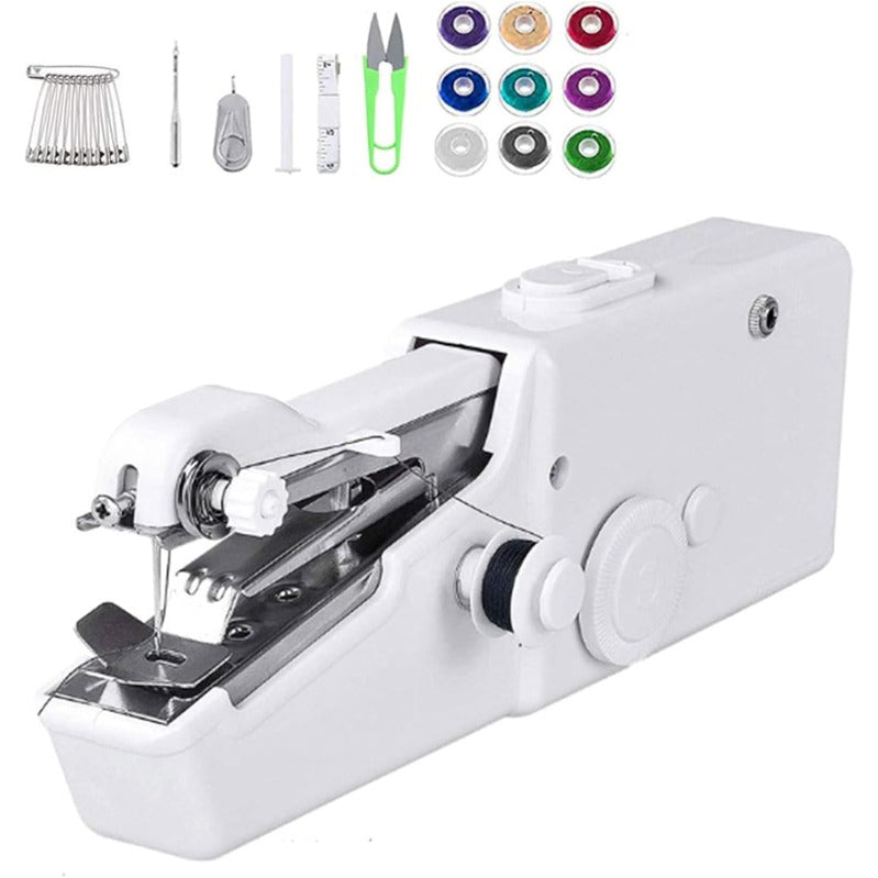 Mini Handheld Sewing Machine Set – Wireless & Portable – For Quick Repairs – Includes Accessories – White
