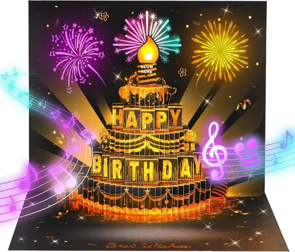 🔥LSAT DAY SALE 49% OFF!!🎉3D Pop Up Musical Birthday Card with Lights & Song🎵🎂