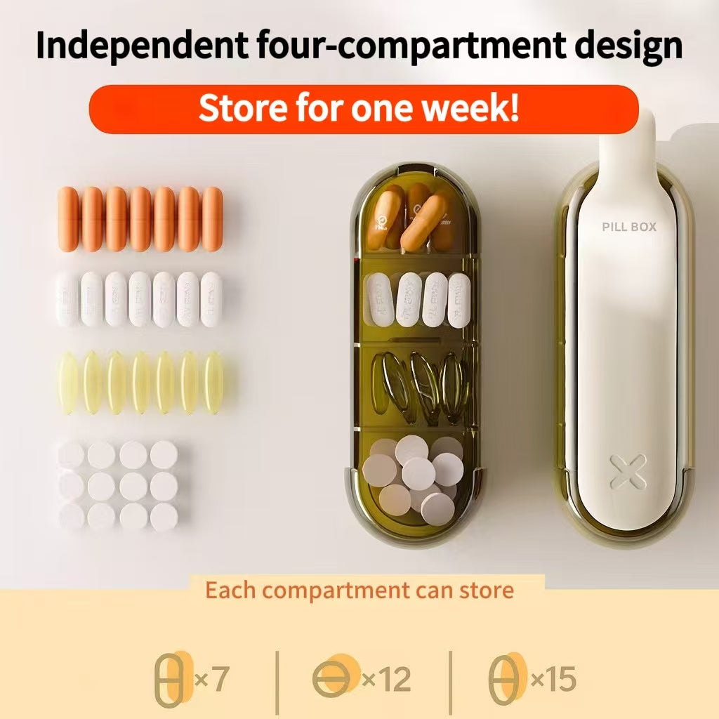 2-in-1 Portable Pill Crusher & Layered Pill Box