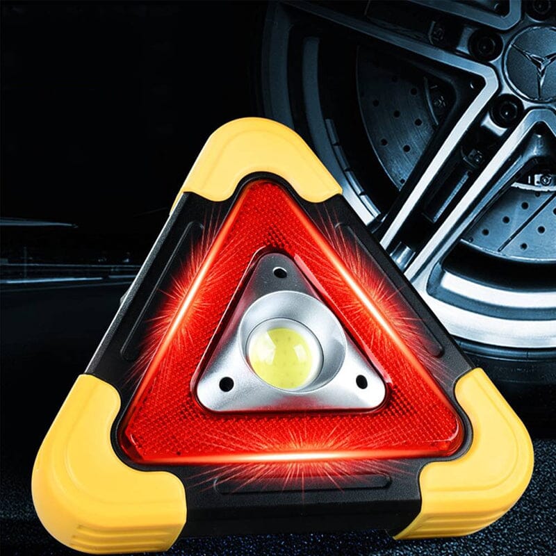 2-in-1 Solar-Powered LED Warning Triangle