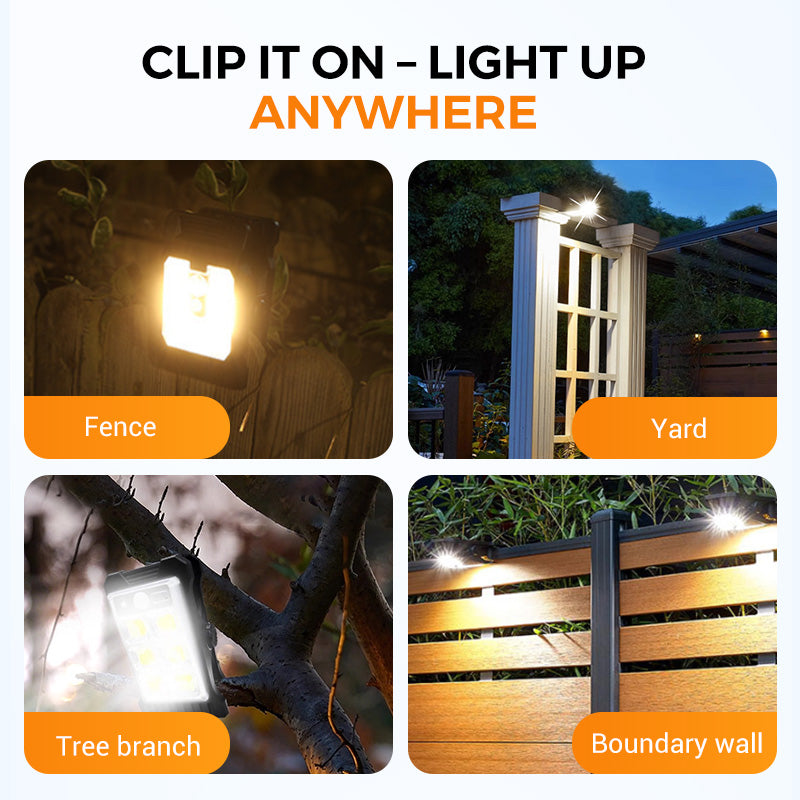 Outdoor Solar Clip Light with Motion Sensor