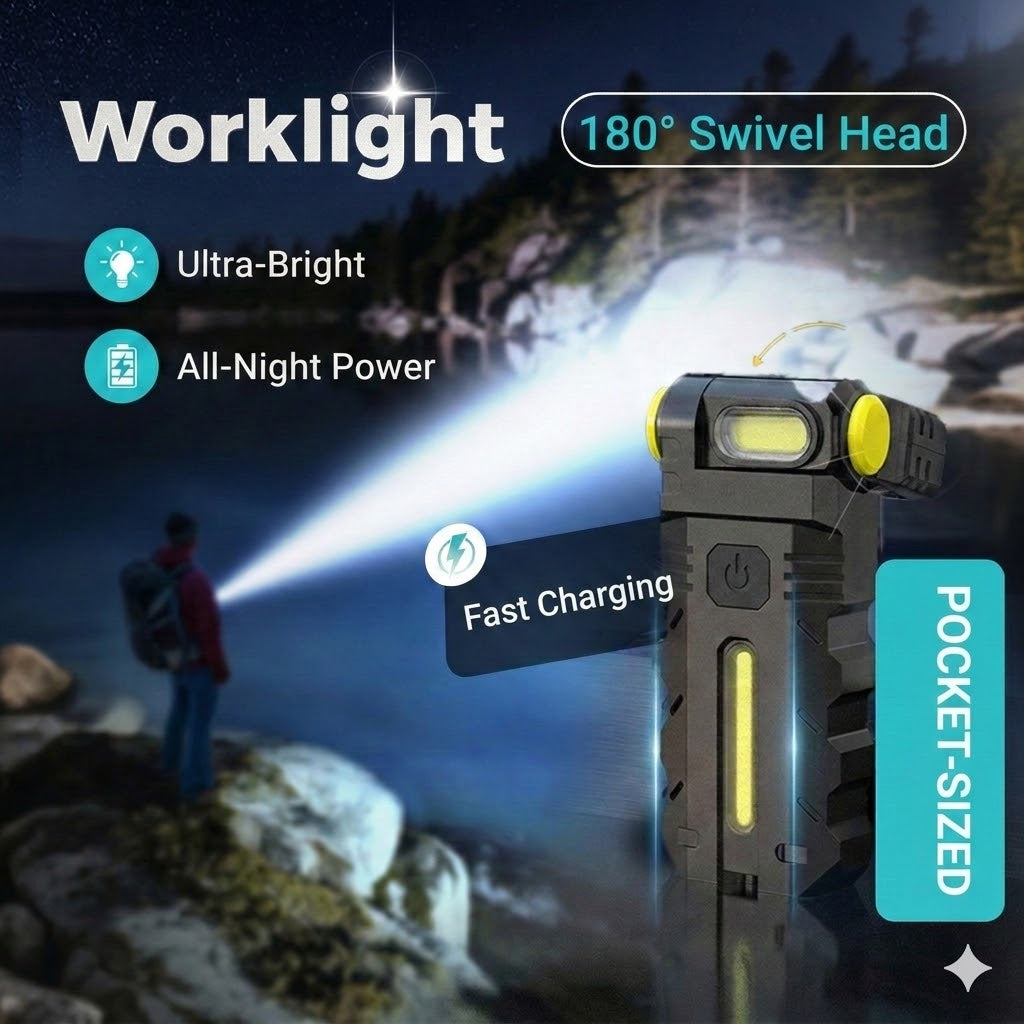 Rechargeable LED Work Light – 180° Tiltable