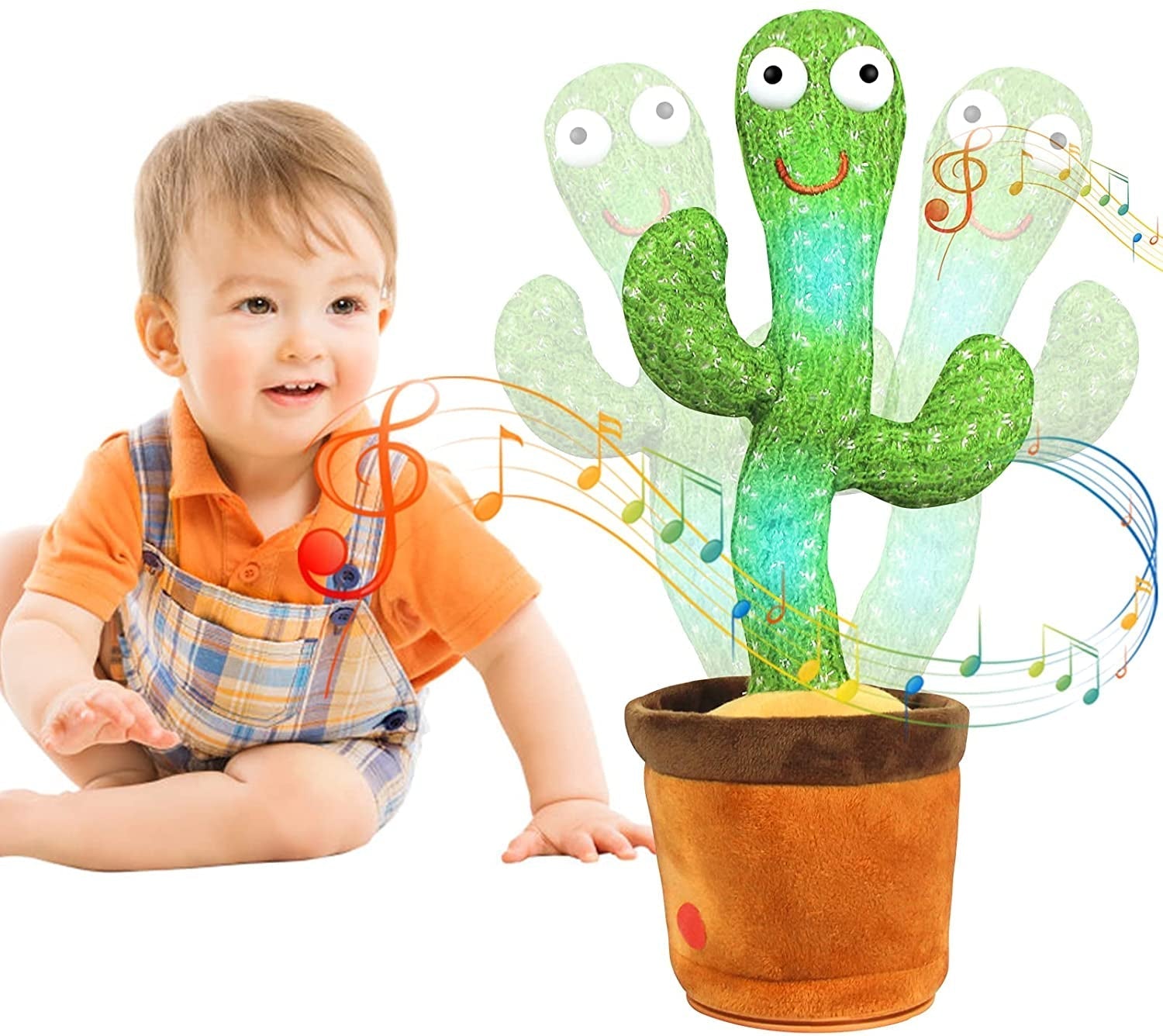 Dancing & Talking Cactus – Interactive Baby Toy that Mimics You (With Music & LED Lights)