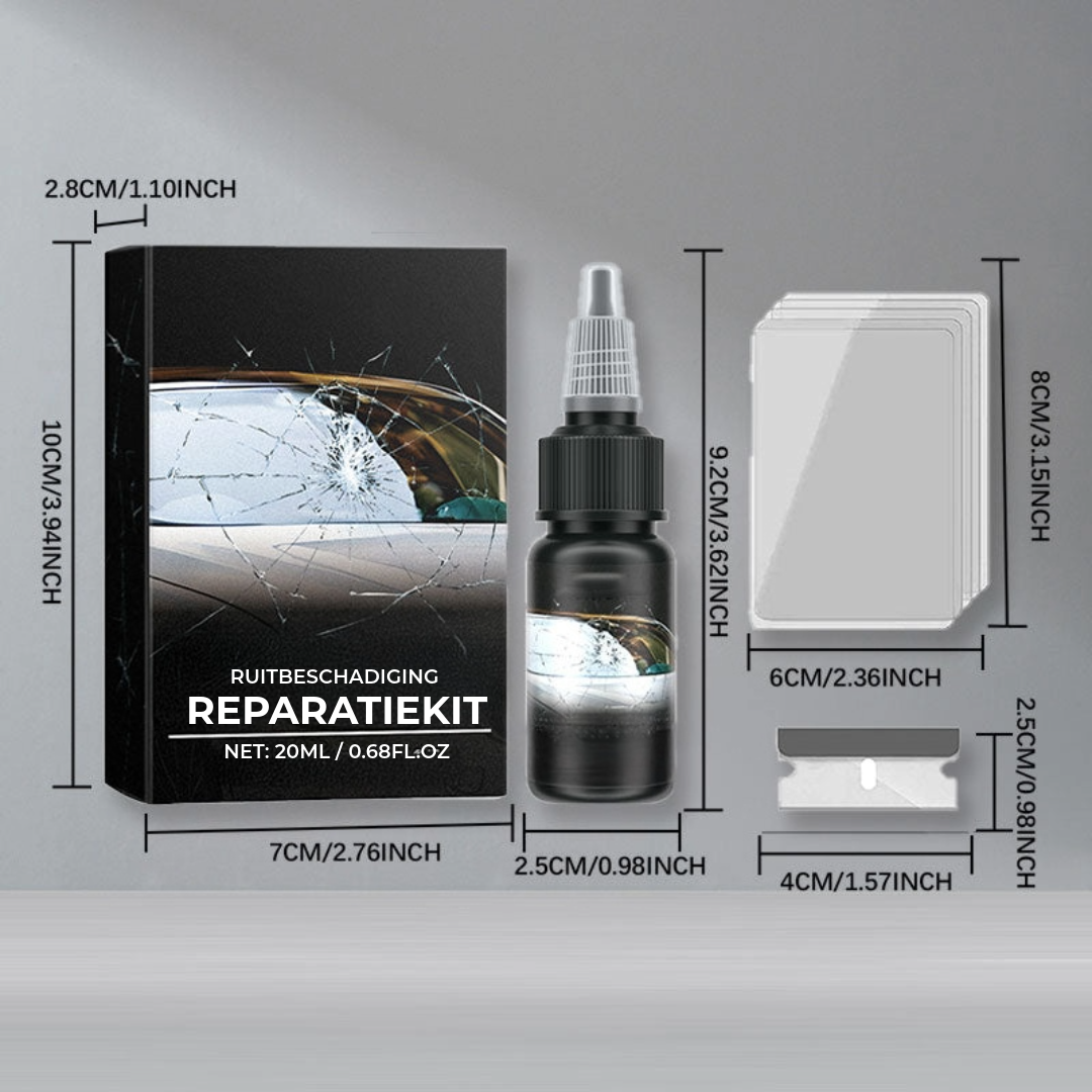 Car Glass Repair Kit – For Windshield Cracks and Scratches