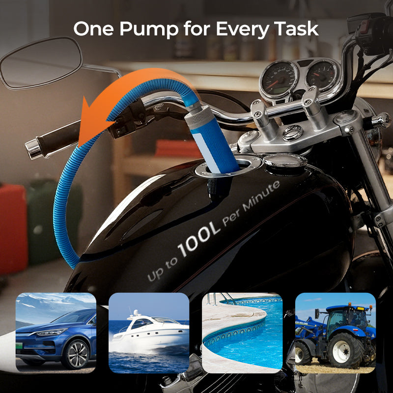 🥇【Industrial-Grade High-Efficiency Choice】38mm High-Power Oil/Water Pump Kit｜💯Blue Portable Design｜Easy to Carry｜Versatile Applications!🌟