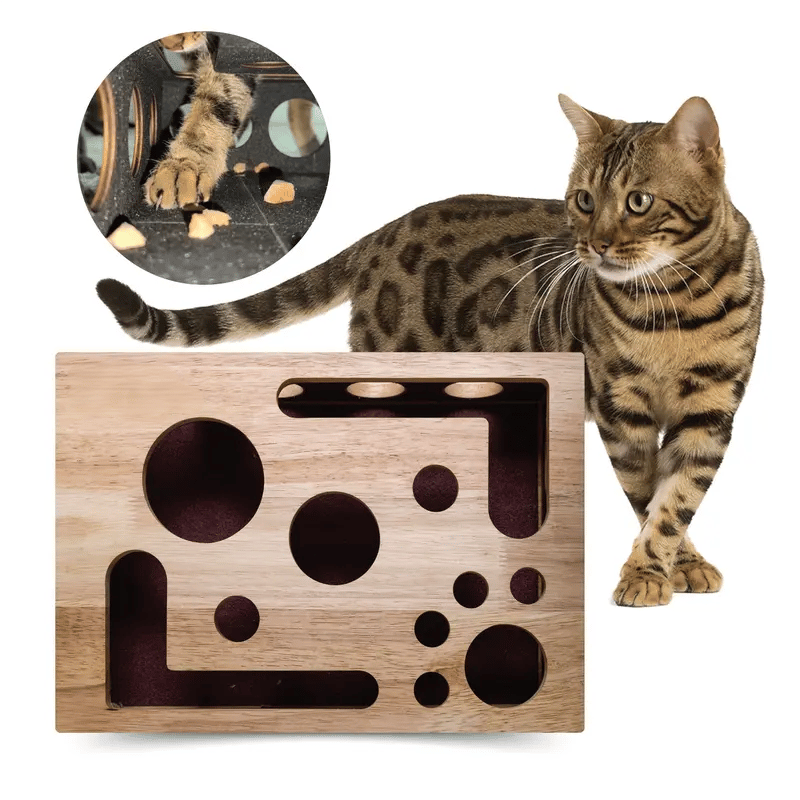 Cat Nail File Scratching Board - Stress-Free Nail Filing During Play (Puzzle Box)