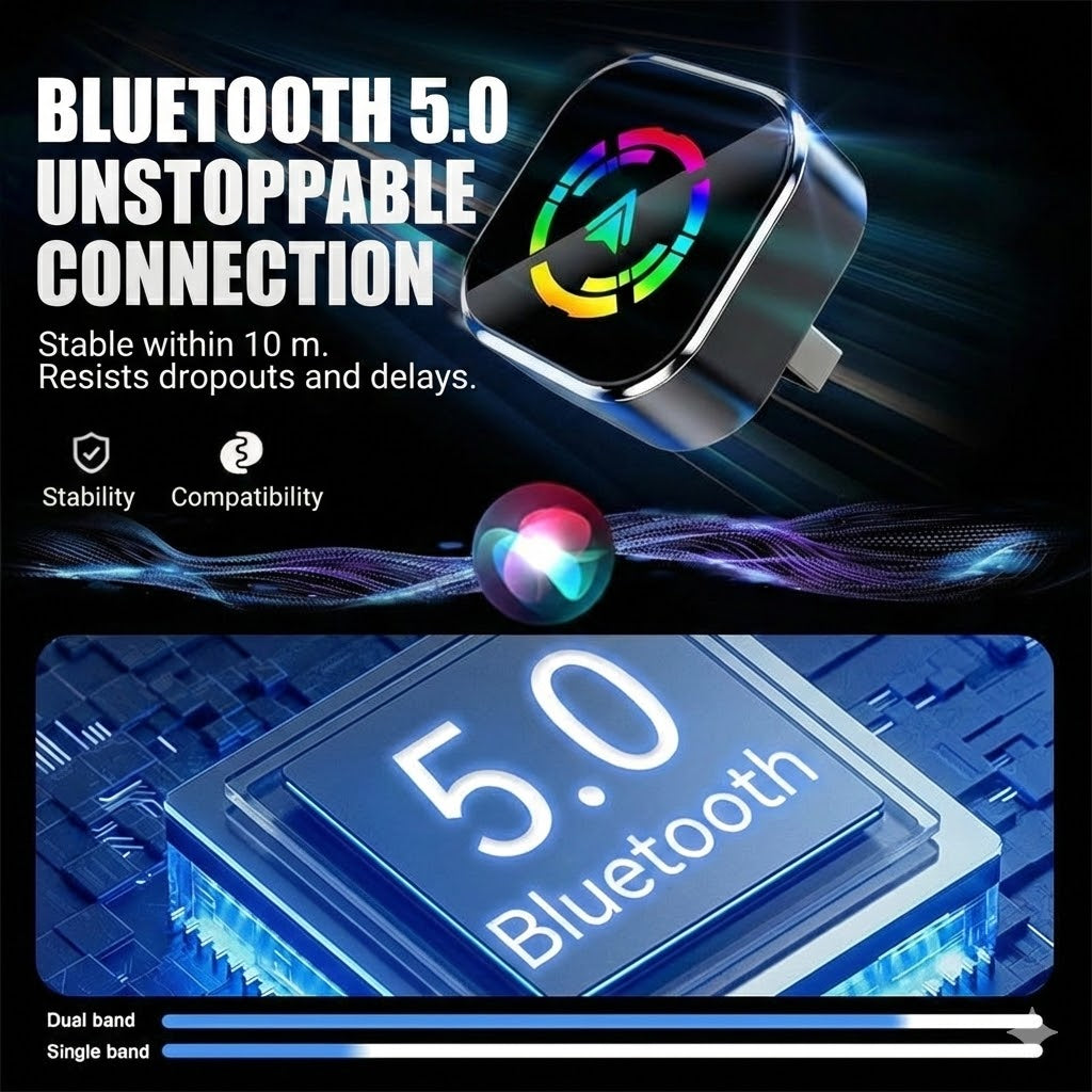 2-in-1 Wireless Adapter for iPhone & Android Auto