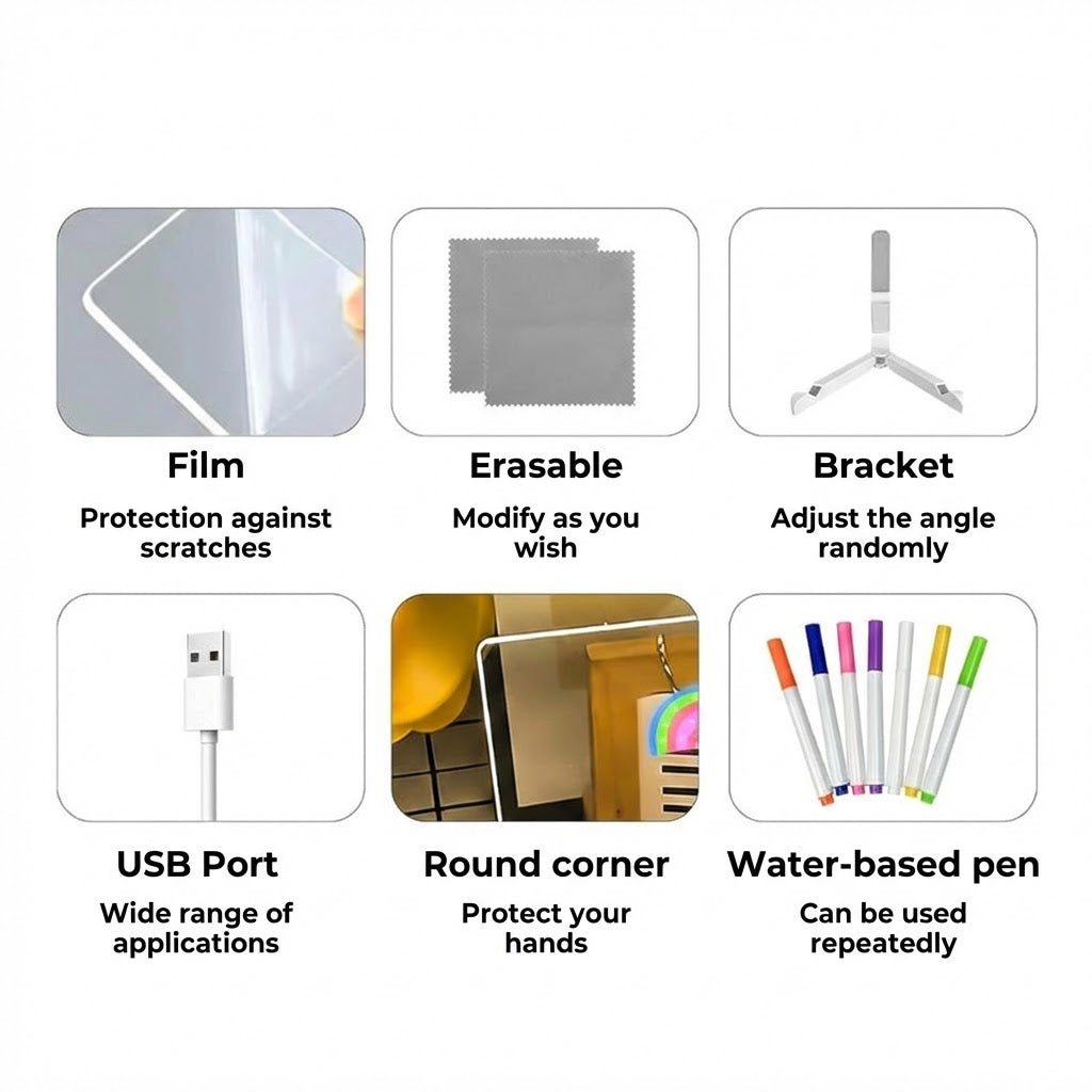 DoodleGlow™ Magic LED Drawing Board - Glowing Drawing Tablet for Kids (Incl. Markers & Stencils)