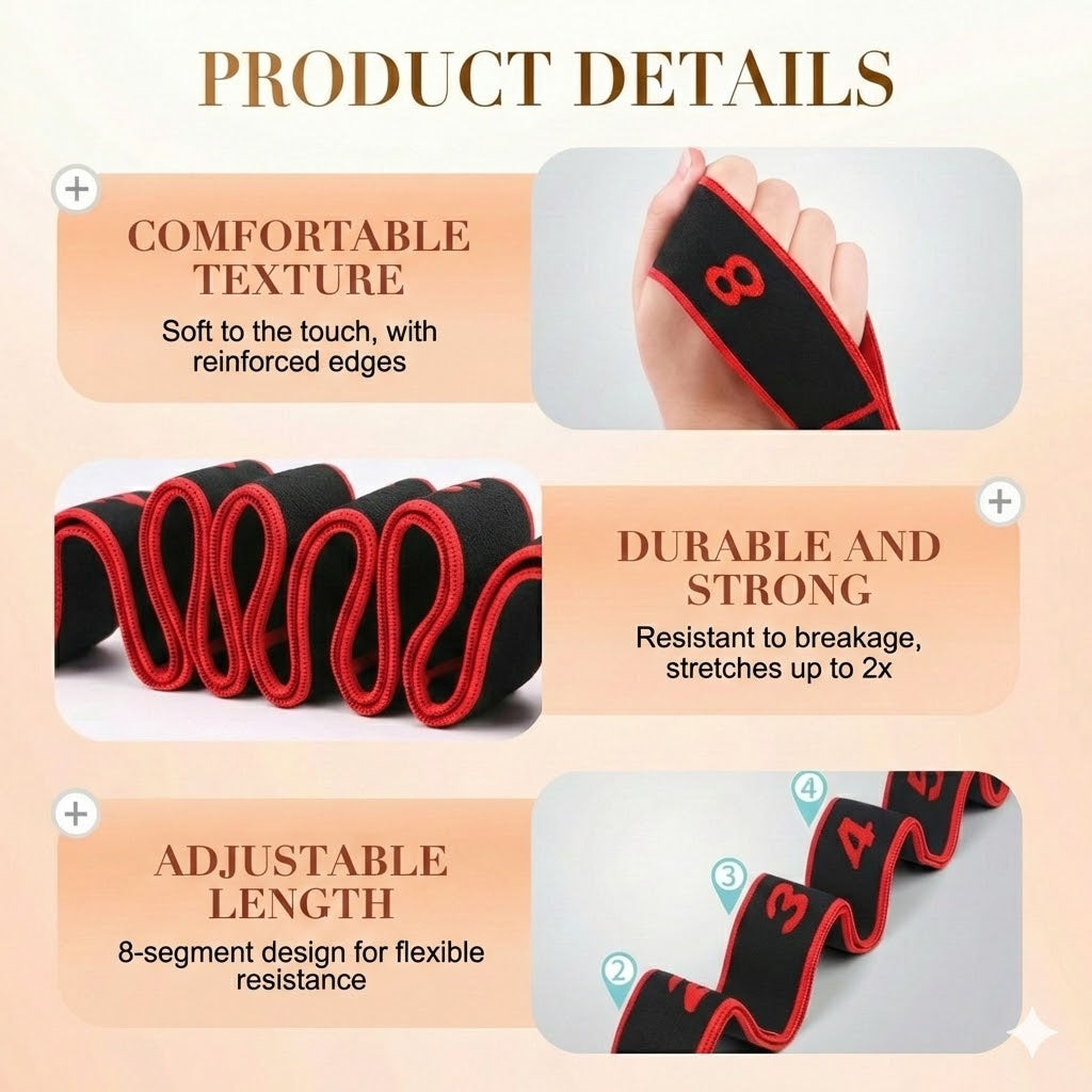 Long Resistance Band – Yoga Elastic for Pilates & Stretching (Fitness Band)