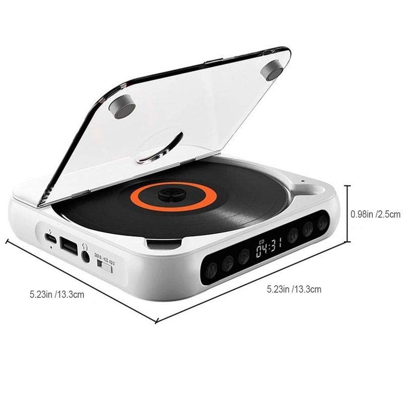 Portable CD Player with Bluetooth – Rechargeable Discman for Car & Travel (Anti-Shock)