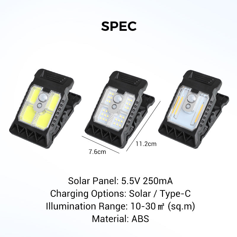 Outdoor Solar Clip Light with Motion Sensor