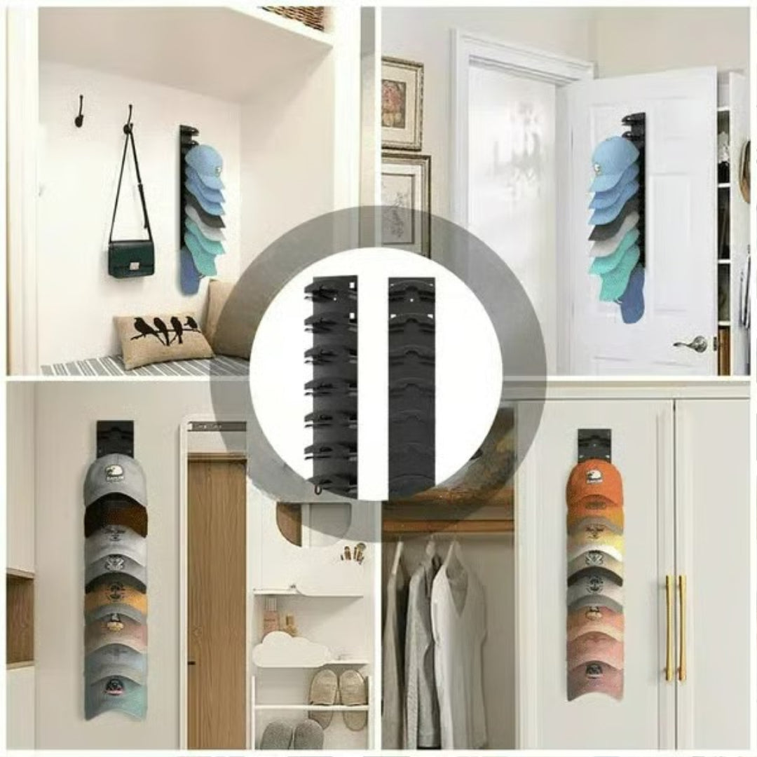 Hat Organizer with 10 Clips - For Clothes Hanger