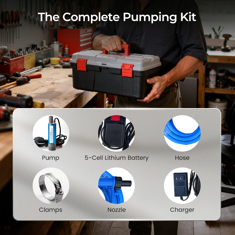 🥇【Industrial-Grade High-Efficiency Choice】38mm High-Power Oil/Water Pump Kit｜💯Blue Portable Design｜Easy to Carry｜Versatile Applications!🌟