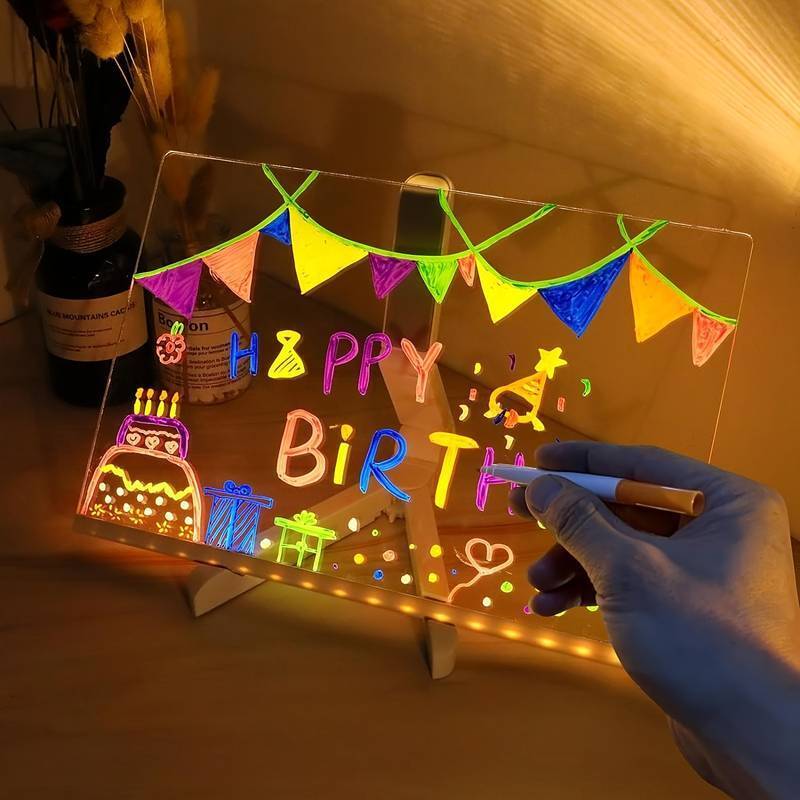 DoodleGlow™ Magic LED Drawing Board - Glowing Drawing Tablet for Kids (Incl. Markers & Stencils)