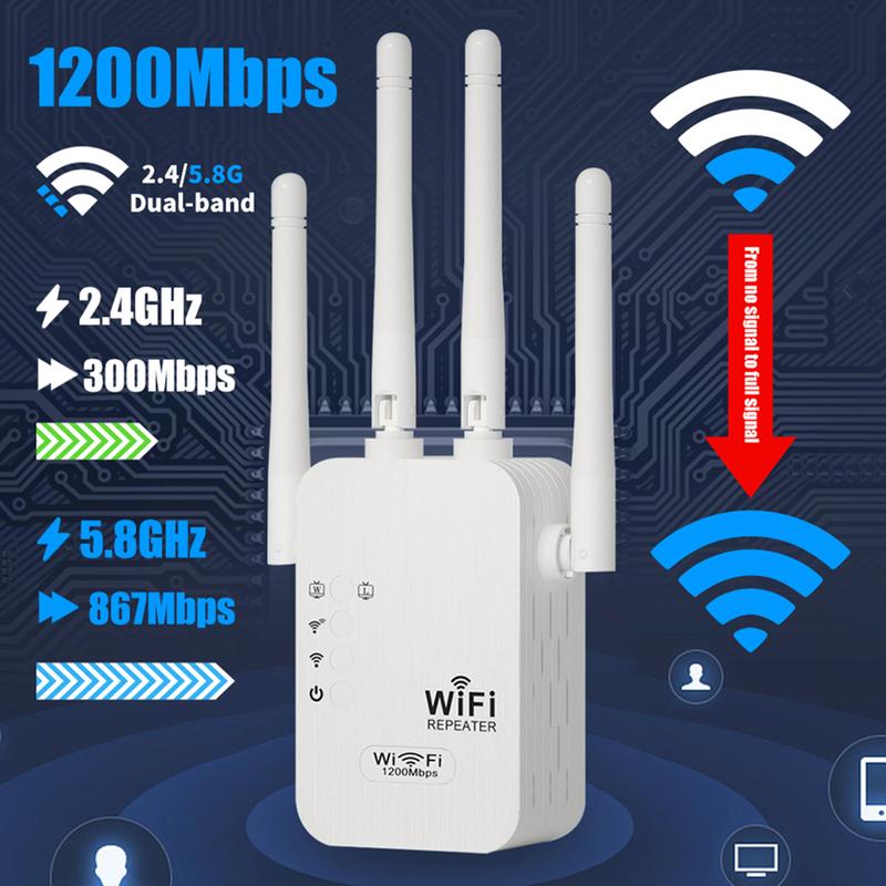 📶 Dead Zones? Gone for Good! 1200Mbps WiFi Extender – Covers 10,000 sq.ft & 50 Devices.
