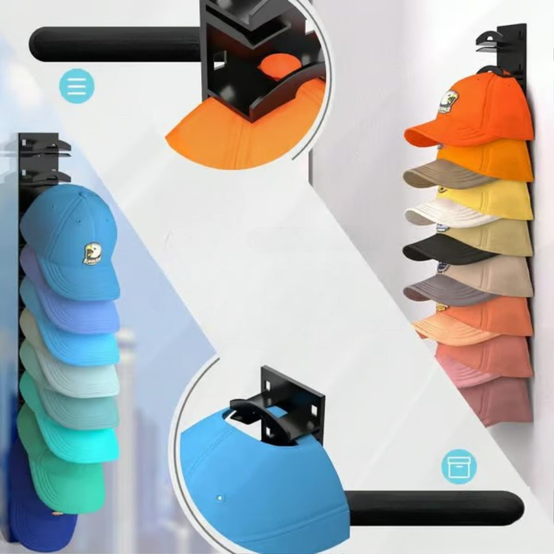 Hat Organizer with 10 Clips - For Clothes Hanger