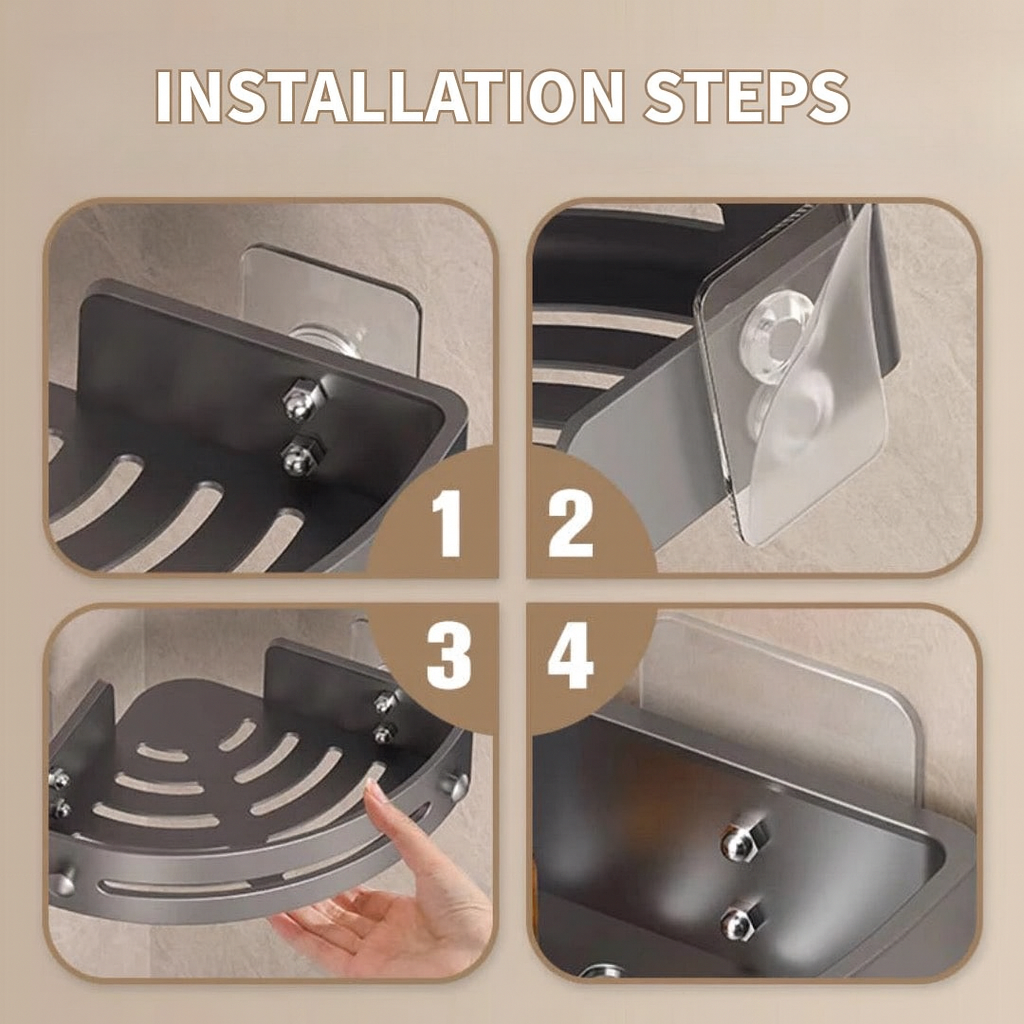 Corner Shower Shelf – No Drilling Required