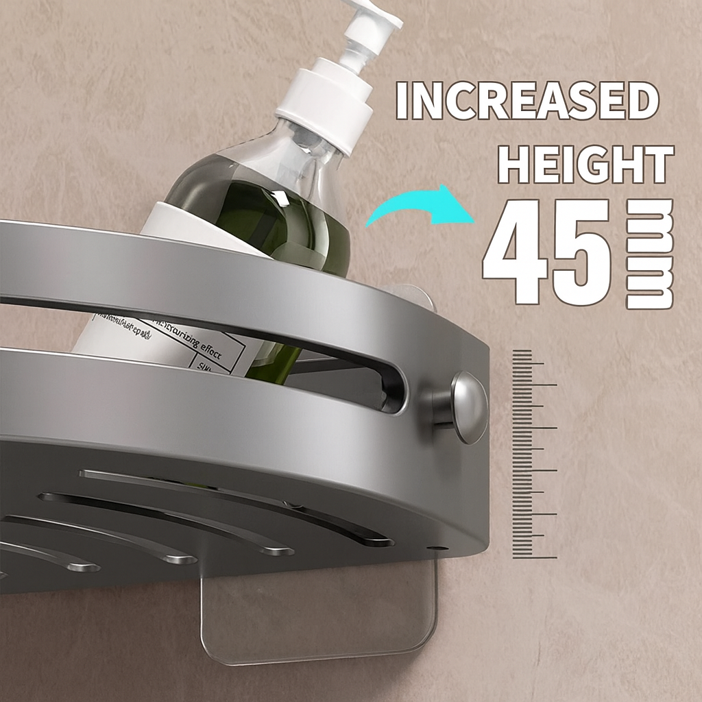 Corner Shower Shelf – No Drilling Required
