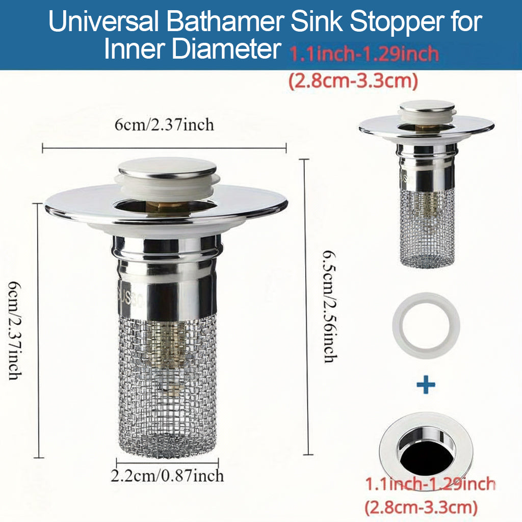 2-in-1 Sink Stopper & Hair Strainer