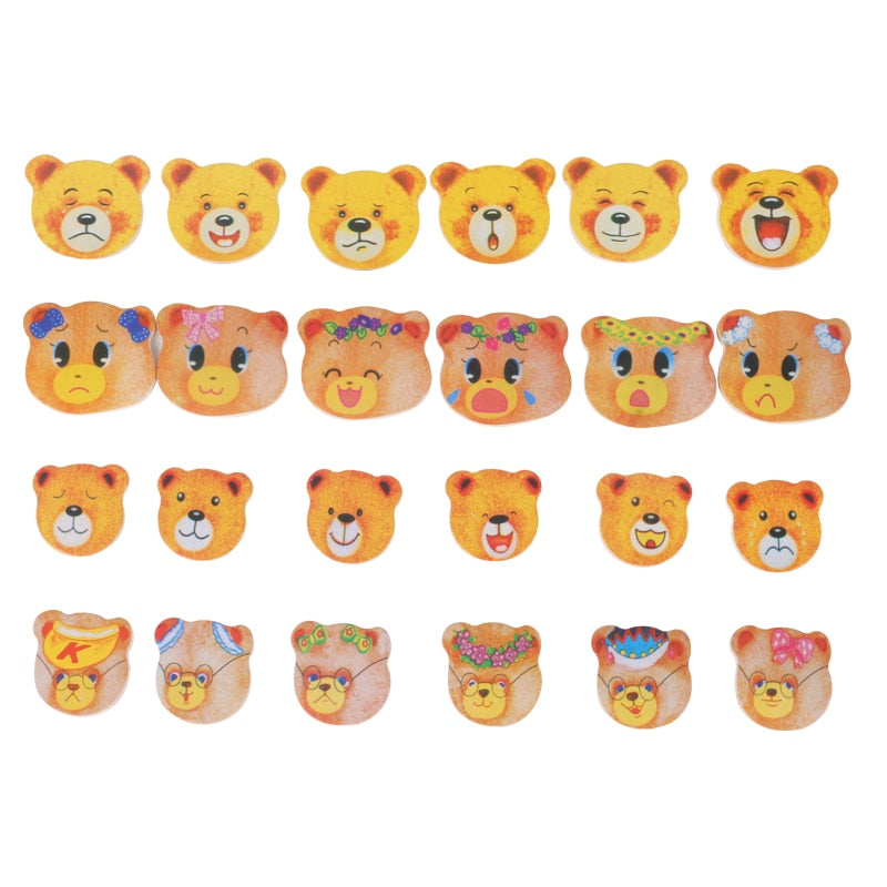 Wooden Bear Dress-Up Puzzle – Puzzle Box with Storage Case (Educational Toy)