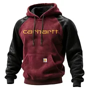 Hooded Sweatshirt with Contrast Sleeves and Front Pocket