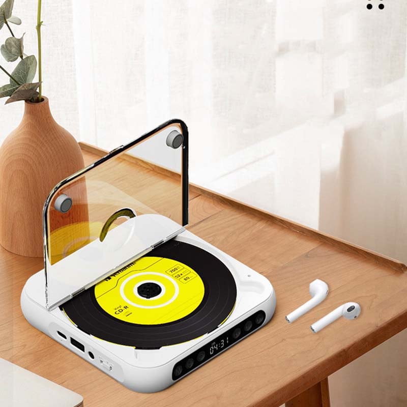 Portable CD Player with Bluetooth – Rechargeable Discman for Car & Travel (Anti-Shock)