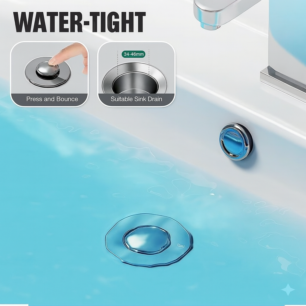 2-in-1 Sink Stopper & Hair Strainer