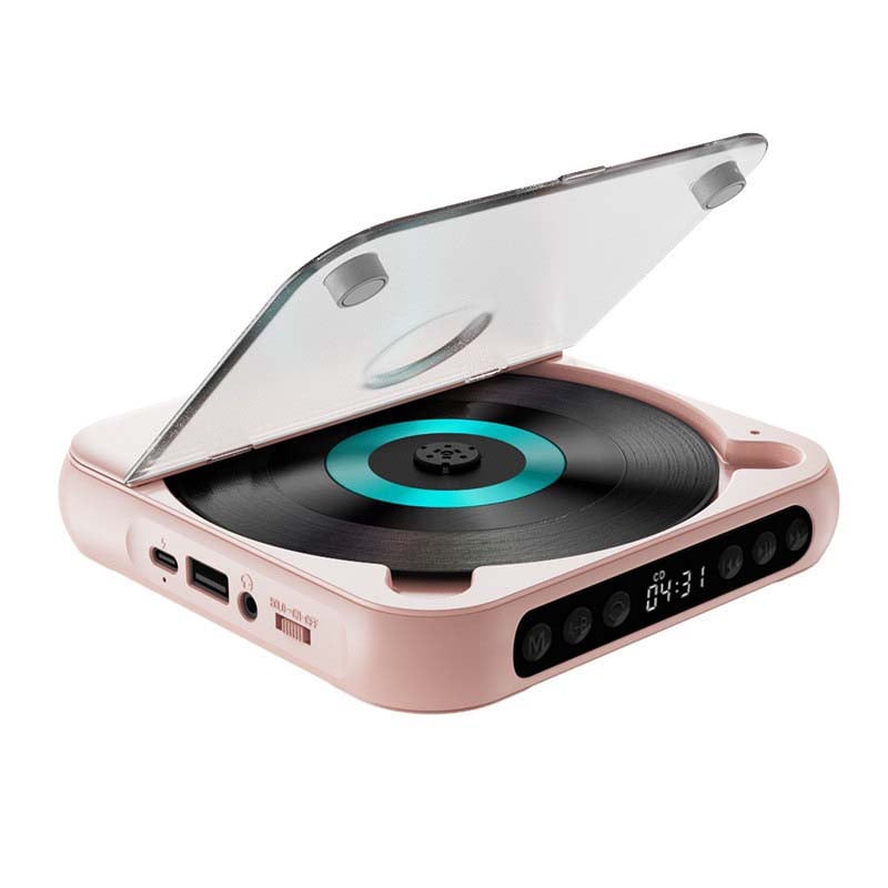 Portable CD Player with Bluetooth – Rechargeable Discman for Car & Travel (Anti-Shock)