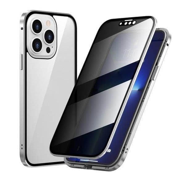 Privacy Magnetic iPhone Case – 360° Full Protection – Anti-Spy Tempered Glass – Double-sided & Shockproof